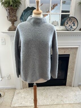 Vince Heather Gray Cashmere Funnel Neck Sweater